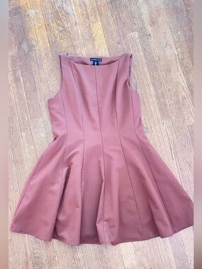 brown Sleeveless Fit & Flare Dress